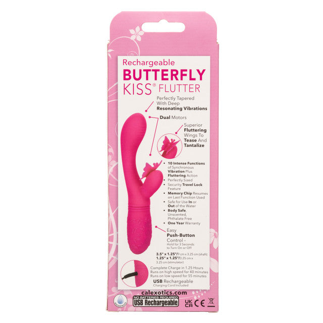 Calexotics Rechargeable Butterfly Kiss Flutter Vibrator - Pink