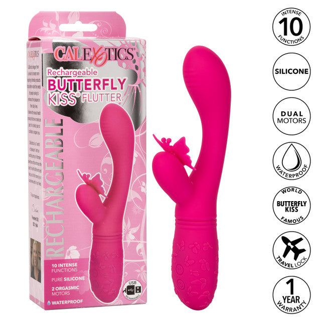 Calexotics Rechargeable Butterfly Kiss Flutter Vibrator - Pink