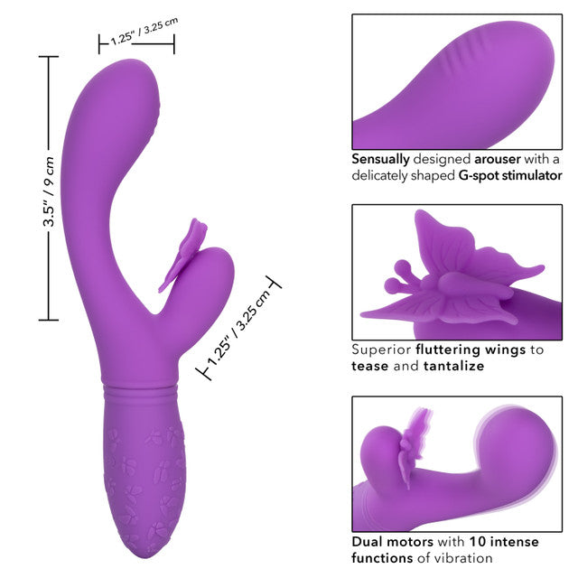 Calexotics Rechargeable Butterfly Kiss Flutter Vibrator - Purple