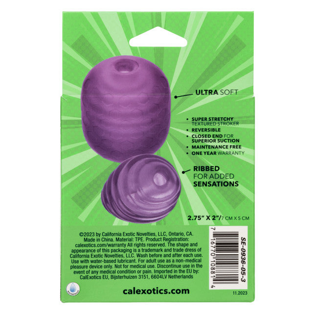 Calexotics Pop Sock™ Textured - Purple Stroker Reversible Masturbator