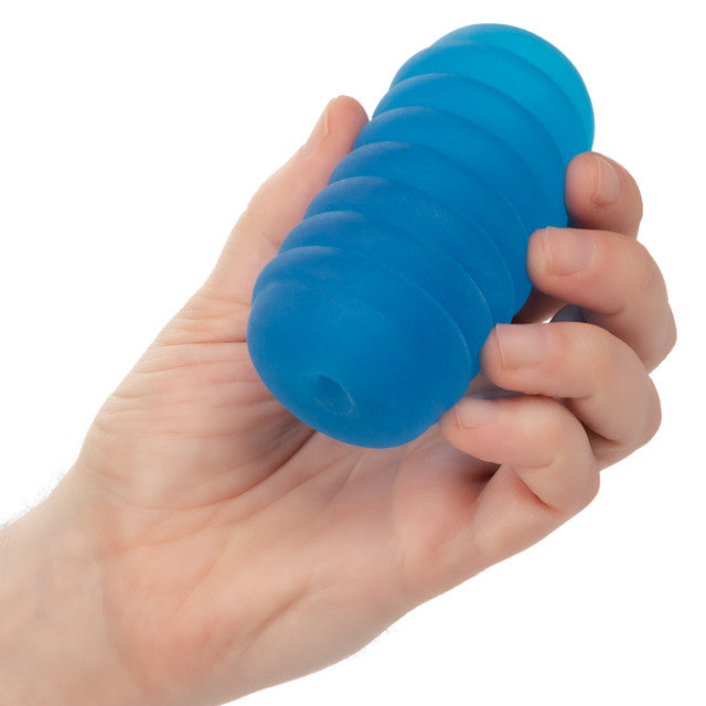 Calexotics Pop Sock™ Ribbed - Blue Stroker Reversible Masturbator