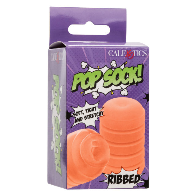 Calexotics Pop Sock™ Ribbed - Orange Stroker Reversible Masturbator