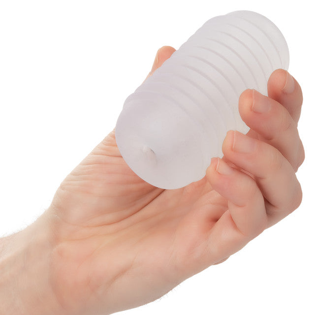 Calexotics Pop Sock™ Ribbed - Clear Stroker Reversible Masturbator