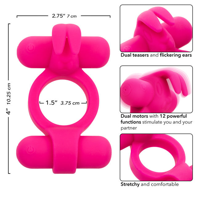 Calexotics Silicone Rechargeable Rockin’ Rabbit Couples Vibrator