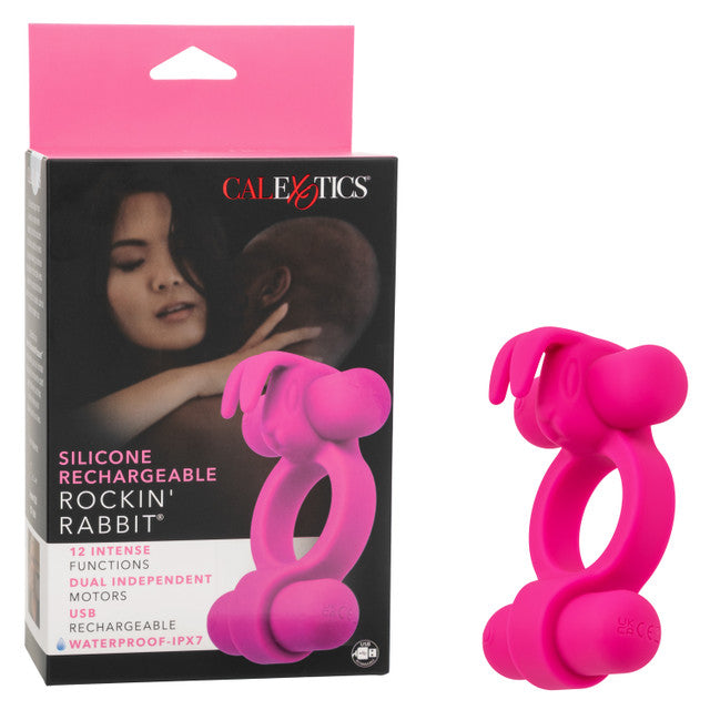 Calexotics Silicone Rechargeable Rockin’ Rabbit Couples Vibrator