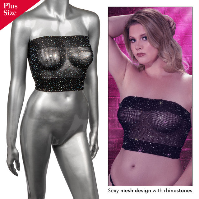 Calexotics Radiance Plus Size Bandeau Top w Dazzling Rhinestone Accents