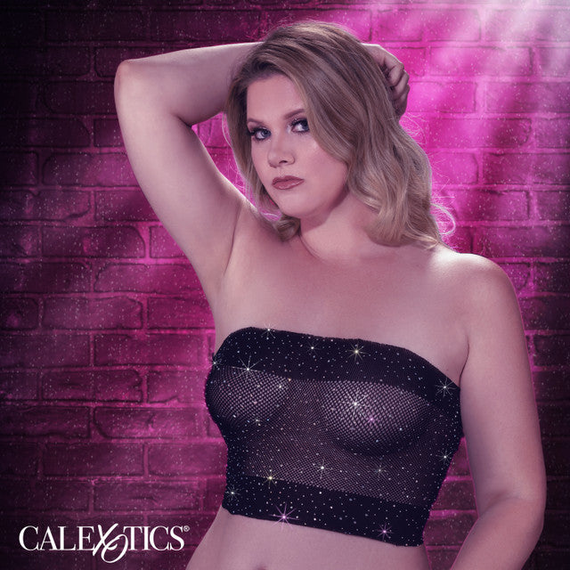 Calexotics Radiance Plus Size Bandeau Top w Dazzling Rhinestone Accents