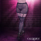 Calexotics Radiance One Piece Plus Size Garter Skirt With Thigh Highs Rhinestone