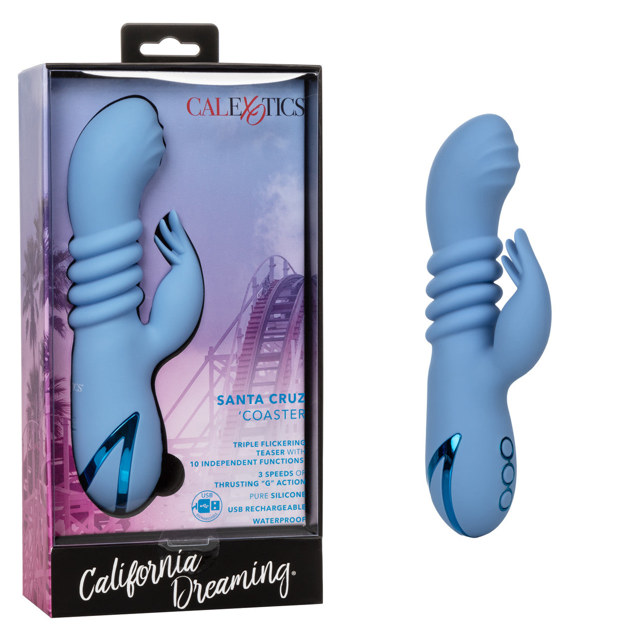 Calexotics California Dreaming Santa Cruz Coaster Massager G-Spot Rabbit Vibrator