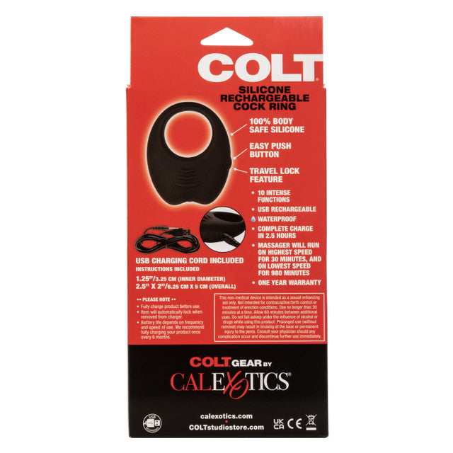 CalExotics | COLT Silicone Rechargeable Vibrating Cock Ring - Black