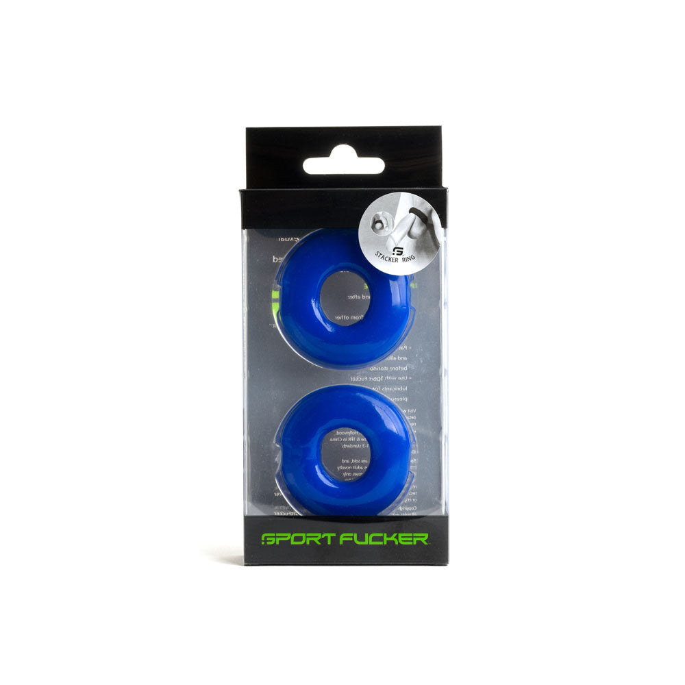 Sport Fucker Stacker  Rings - Blue Cock Rings - 2 Pack