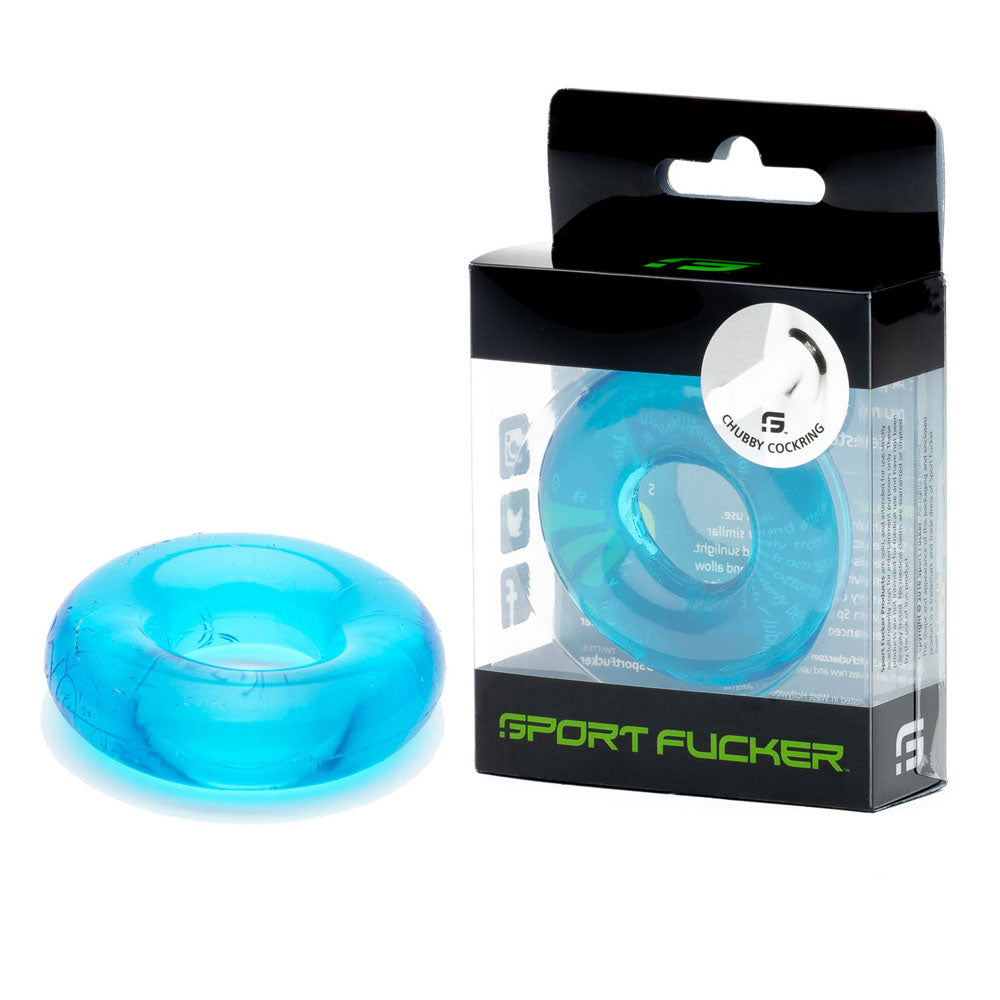 Sport Fucker Rubber Cockring - Ice Blue Cock Ring