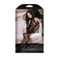 Fantasy Lingerie SHEER FANTASY Mixed Signals Gartered Teddy Bodystocking Black - One Size