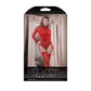 Fantasy Lingerie SHEER FANTASY INFATUATION Gartered Longsleeve Teddy Bodystocking Red - One Size