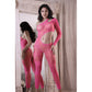 Fantasy Lingerie SHEER FANTASY ONE MORE TIME One Shoulder Bodystocking Pink - One Size