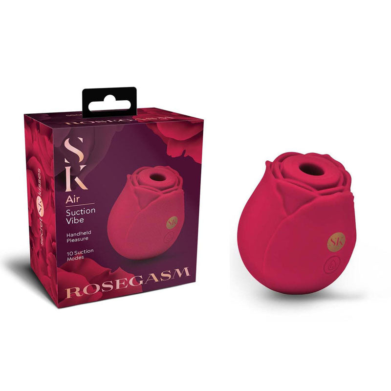 Secret Kisses ROSEGASM AIR Rose Red USB Rechargeable Air Pulsation Stimulator