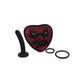 Secret Kisses ROSEGASM STRAP-ON HARNESS with Dildo - Red/Black Heart-Shaped Strap-On with 5'' Dildo