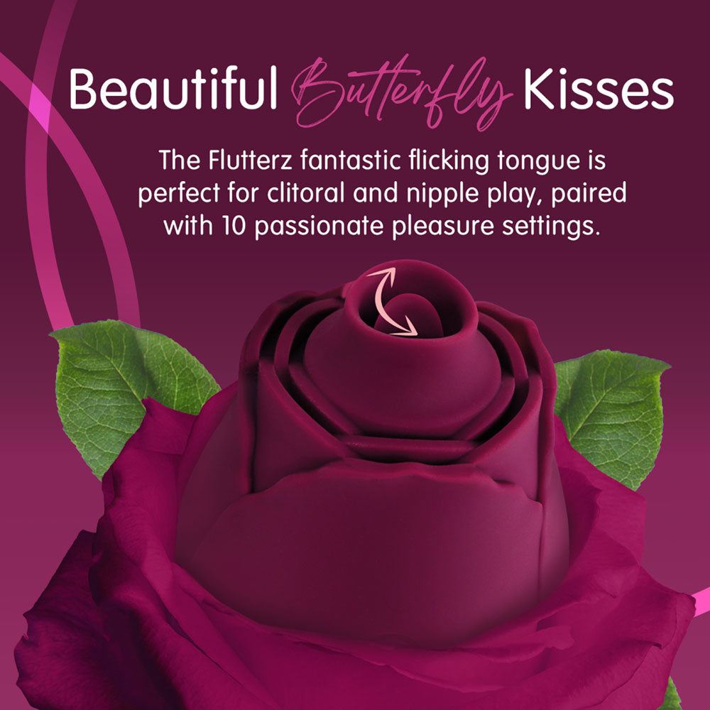 CreativeC | Skins Rose Buddies - The Rose Flutterz - Purple USB Flicking Rose Stimulator