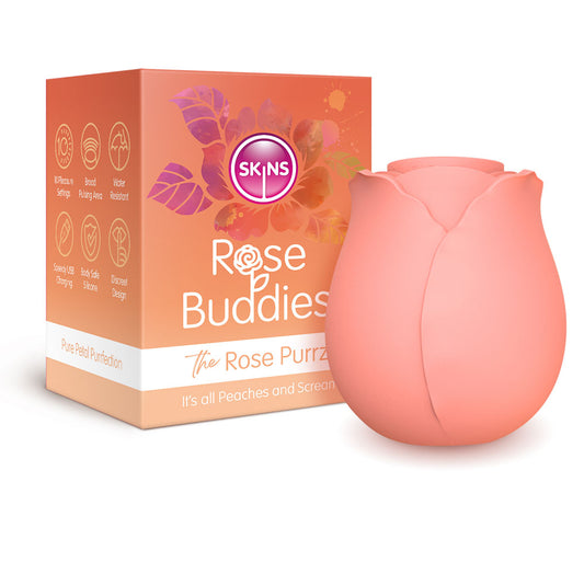 CreativeC | Skins Rose Buddies - The Rose Purrz - Light Pink USB Pulsing Rose Stimulator