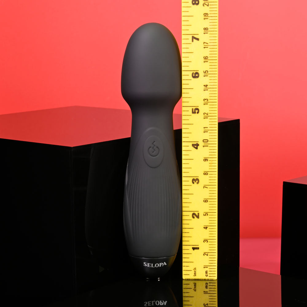 Selopa POWER TRIP - Black 18.8cm USB Rechargeable Massage Wand