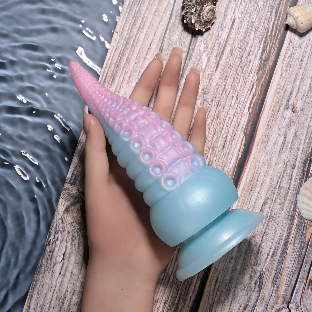 Selopa STUCK ON YOU - Blue/Pink 19cm USB Rechargeable Vibrating Tentacle Fantasy Dildo