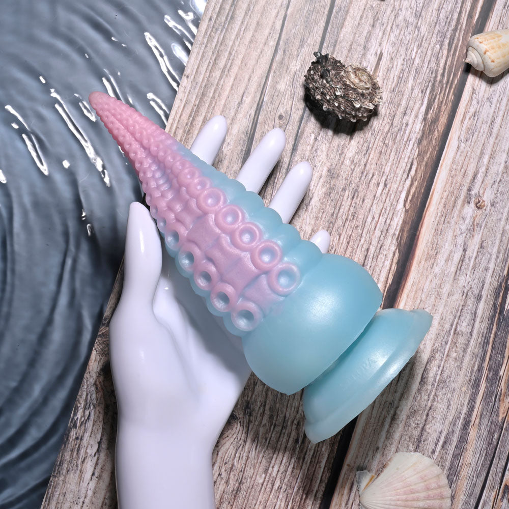 Selopa STUCK ON YOU - Blue/Pink 19cm USB Rechargeable Vibrating Tentacle Fantasy Dildo