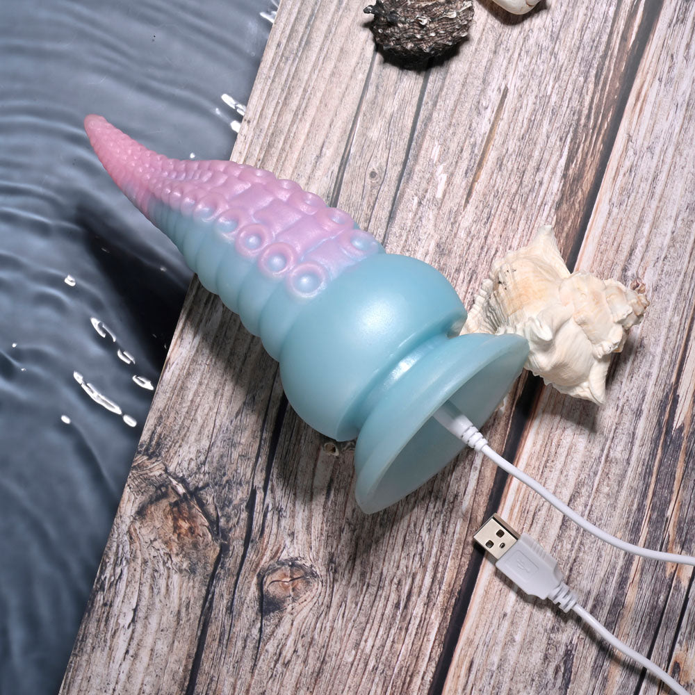 Selopa STUCK ON YOU - Blue/Pink 19cm USB Rechargeable Vibrating Tentacle Fantasy Dildo