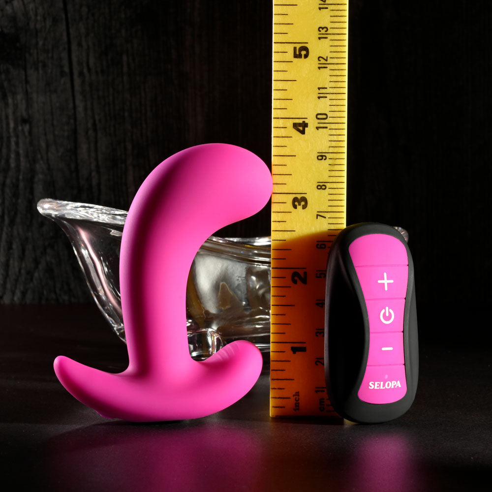 Selopa HOOKING UP - Pink 9.5cm USB Rechargeable Vibrator with Wireless Remote