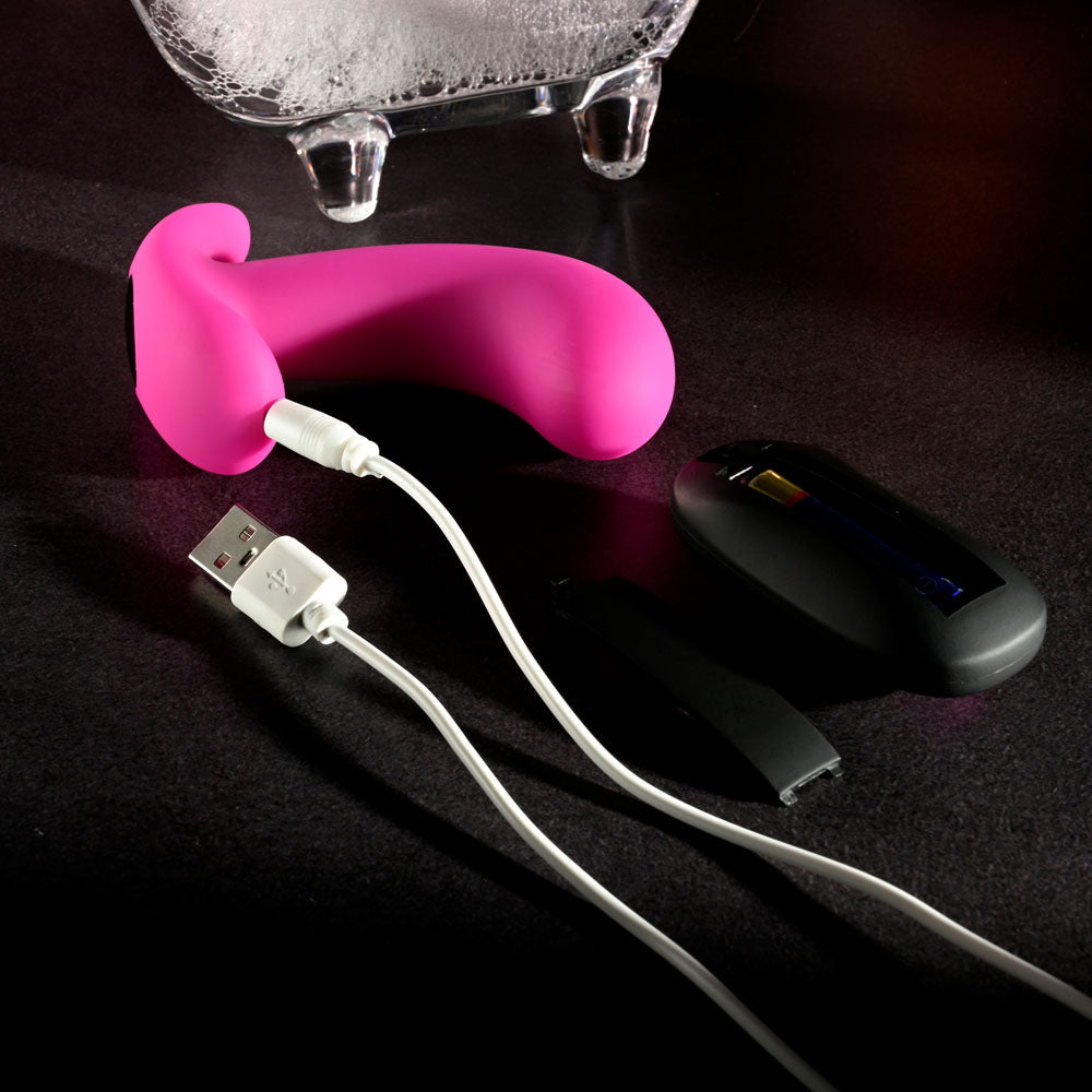 Selopa HOOKING UP - Pink 9.5cm USB Rechargeable Vibrator with Wireless Remote