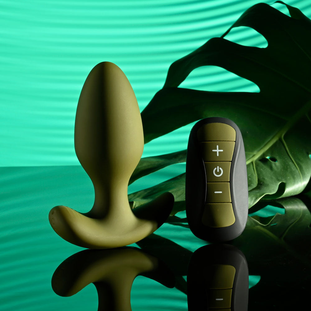 Selopa THE COLONEL - Green 10.1cm USB Rechargeable Vibrating Butt Plug with Wireless Remote