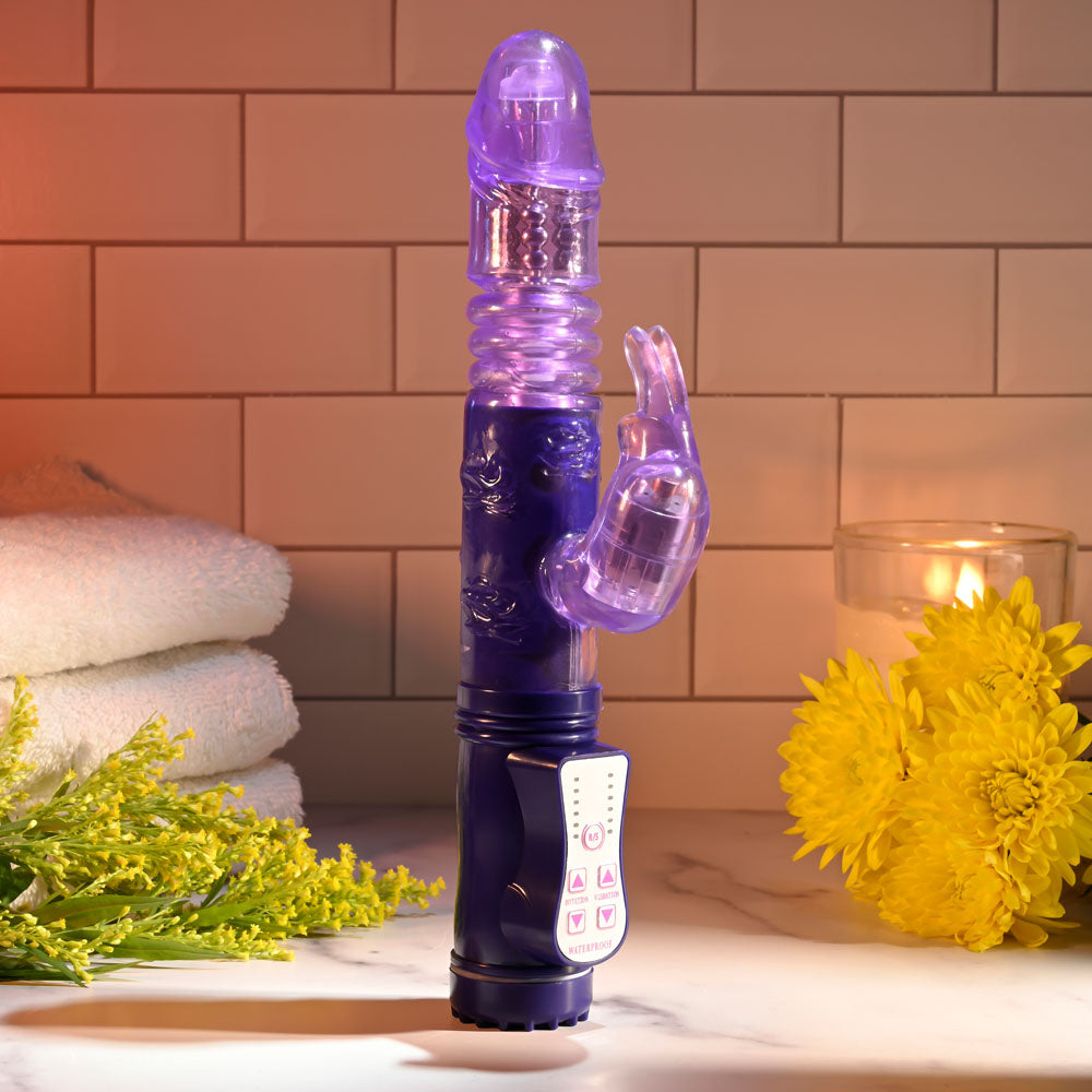 Selopa BUNNY THRUSTER Purple 24.8cm Thrusting Rabbit Vibrator