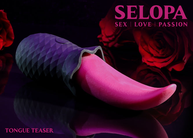 Selopa TONGUE TEASER Pink/Black USB Rechargeable Vibrating Tongue Stimulator