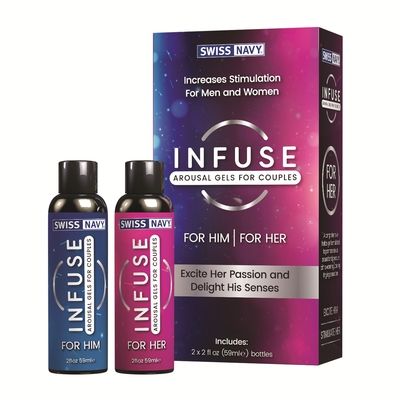 Swiss Navy Infuse Arousal Gel For Couples 2x59ml Bottles