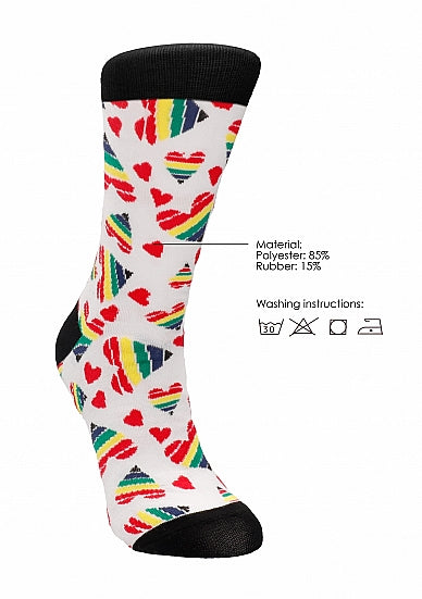 Shots Toys | Socks Happy Hearts Adult Erotic Socks Size 36-41