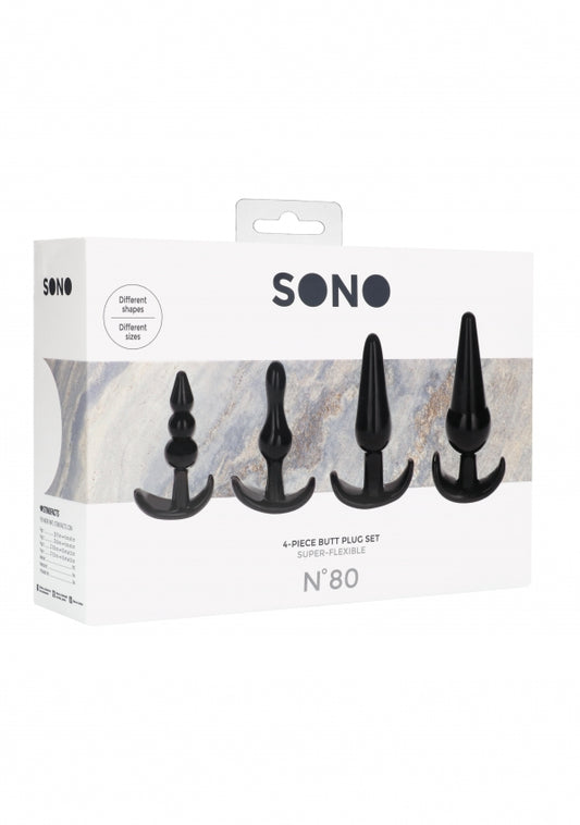 Shots Toys | Sono No 80 4-Piece Butt Plug Set - Black