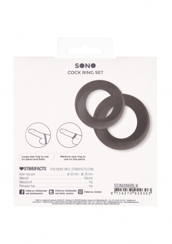 Shots Toys | Sono No 86 Cock Ring Set Black 30g