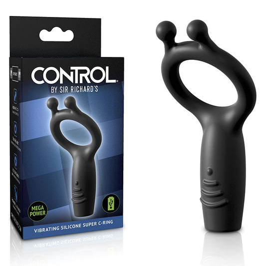 Pipedream Sir Richards Vibrating Silicone Super C-Ring - Grey USB Rechargeable Vibrating Cock Ring