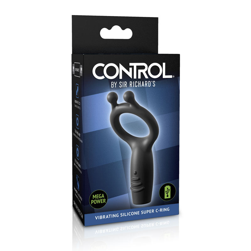 Pipedream Sir Richards Vibrating Silicone Super C-Ring - Grey USB Rechargeable Vibrating Cock Ring