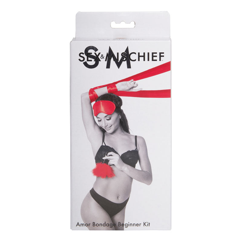 Sportsheets Sex & Mischief Amor Bondage Beginner Kit - Red - 5 Piece Set