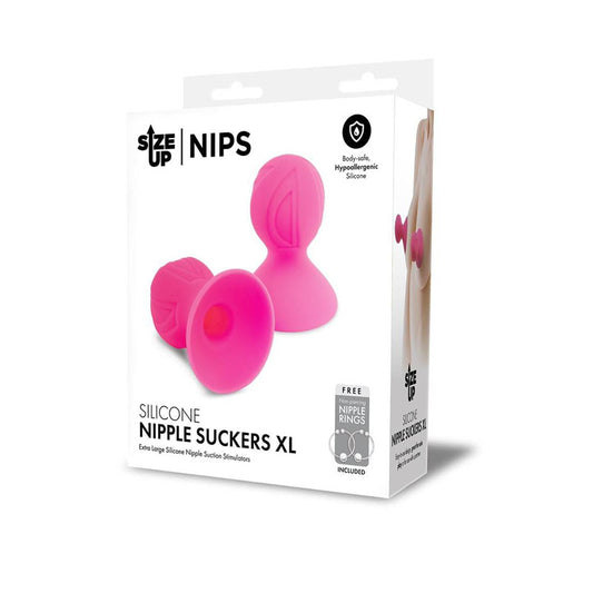 Size Up Silicone Nipple Suckers XL - Pink Set of 2