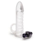 Size Up Vibrating 2" Penis Extender + Ball Loop - Clear 5cm Vibrating Penis Extension Sleeve