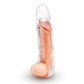 Size Up 3" See-Thru Penis Extender with Ball Loop - Clear 7.6cm Penis Extension Sleeve