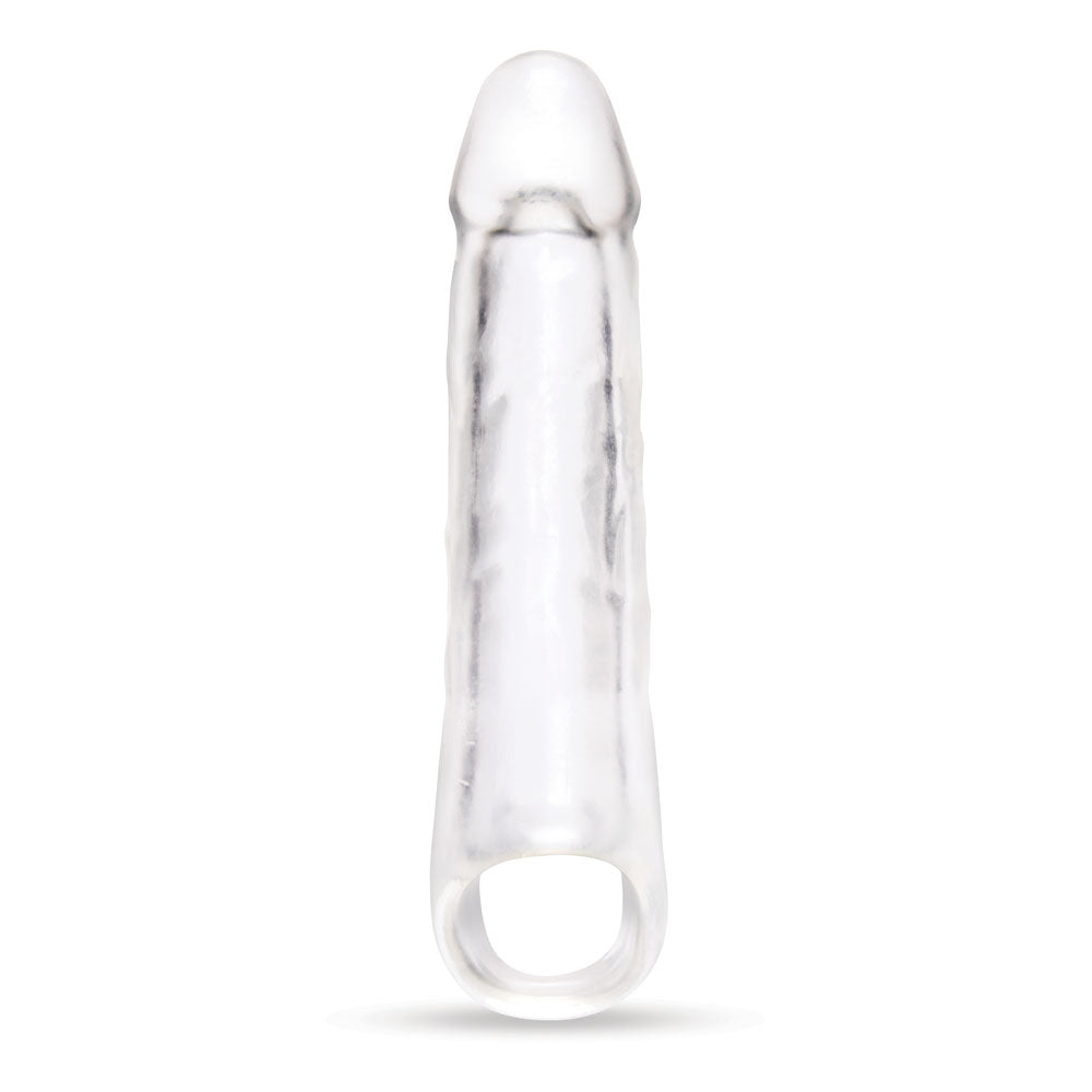 Size Up 3" See-Thru Penis Extender with Ball Loop - Clear 7.6cm Penis Extension Sleeve