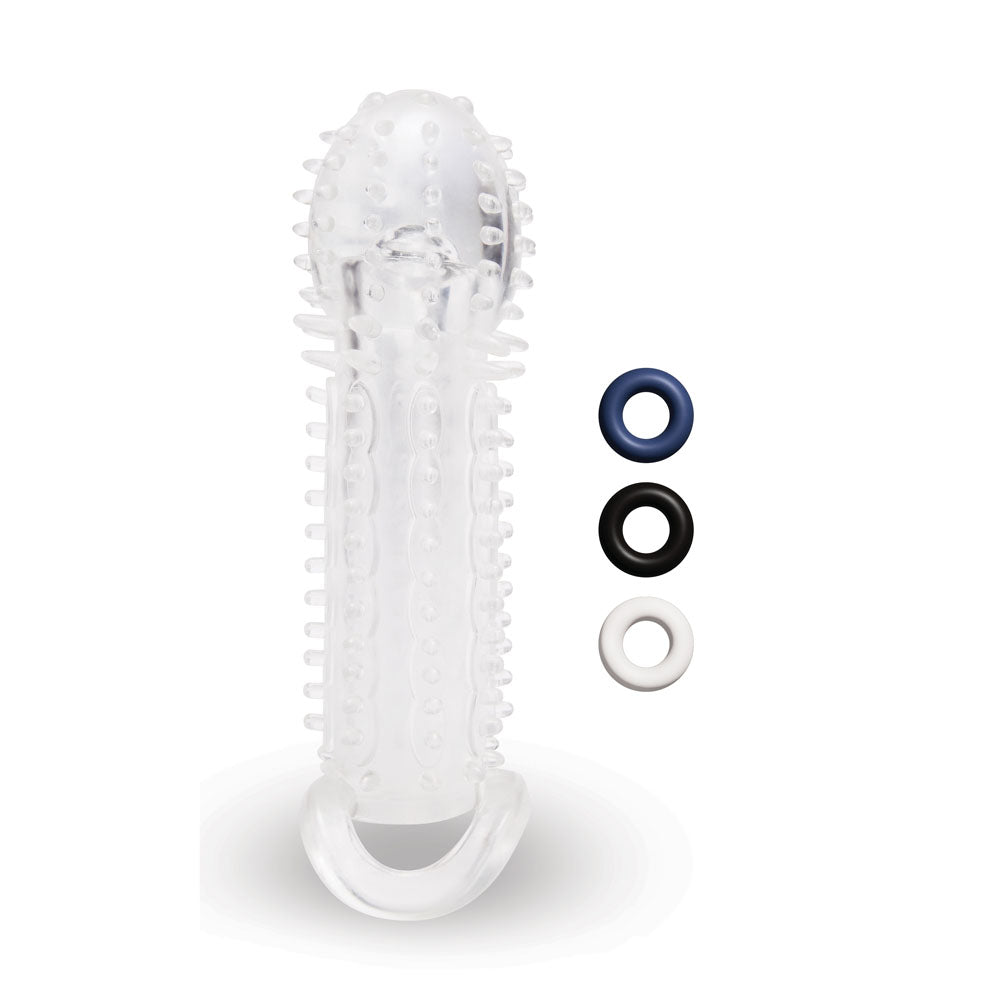 Size Up 1.5" See-Thru Stretch Penis Extender - Clear 3.8cm Penis Extension Sleeve