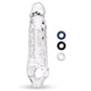 Size Up 1" See-Thru Stretch Penis Extender - Clear 2.5cm Penis Extension Sleeve