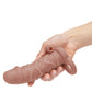 Size Up Vibrating 1" Penis Extender + Ball Loop - Tan 2.5cm Vibrating Penis Extension Sleeve