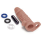 Size Up Vibrating 1" Penis Extender + Ball Loop - Tan 2.5cm Vibrating Penis Extension Sleeve