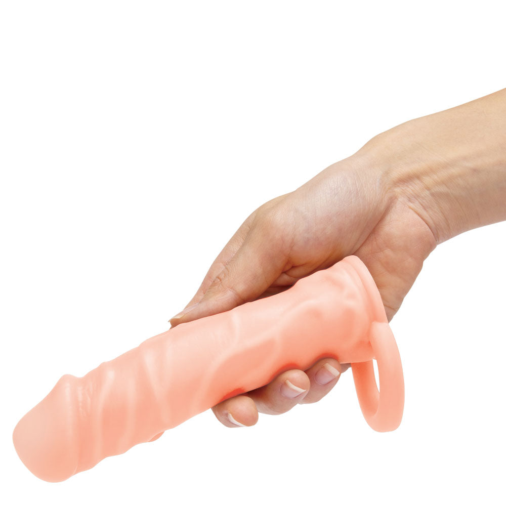 Size Up Realistic 1" Penis Extender - Flesh 2.5cm Penis Extension Sleeve