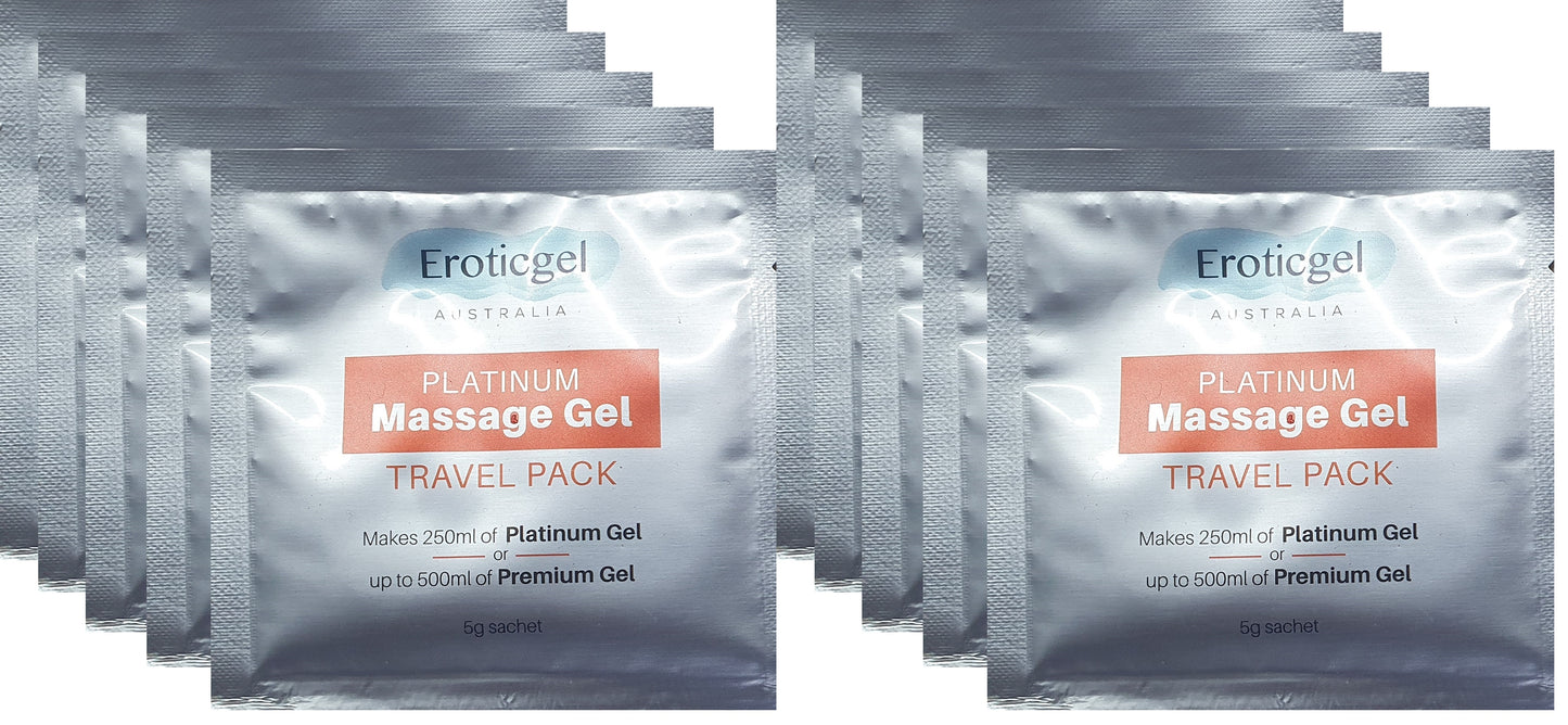 Eroticgel | Nuru Massage Powder 5g Travel Sample Sachets - Makes 250ml Gel - PREMIUM FOIL SACHETS