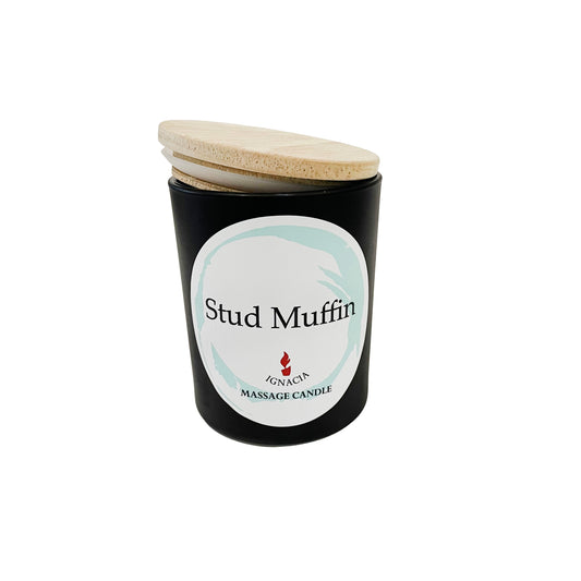 Ignacia Massage Candle Stud Muffin - Scent Cashmere & Leather 150g